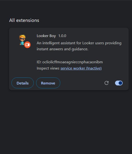 Looker Boy Extension Installation